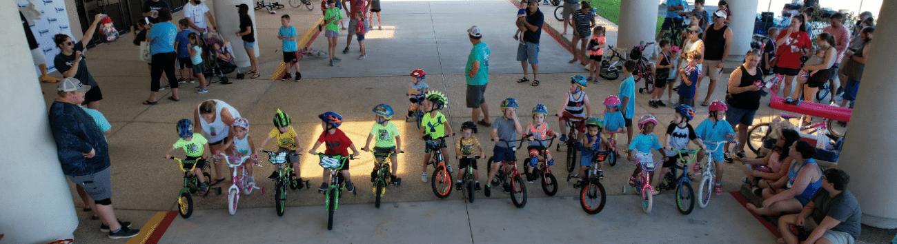 kids on bicycles ready to race
